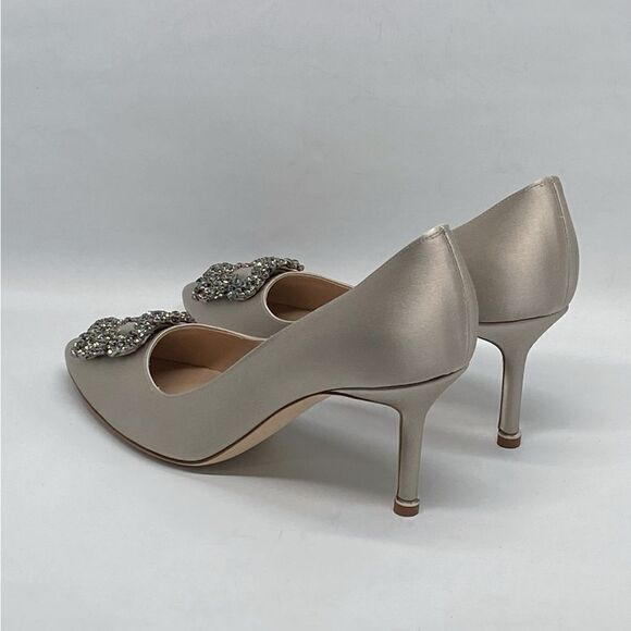Manolo Blahnik Hangisi 70 Embellished Satin Pumps size 37.5 - Picture 8 of 12